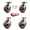 Service Caster 8 Inch High Temp Phenolic Swivel Caster Swivel Locks 2 Brakes SCC, 2PK SCC-35S820-PHRHT-BSL-2-SLB-2 - alternate 5